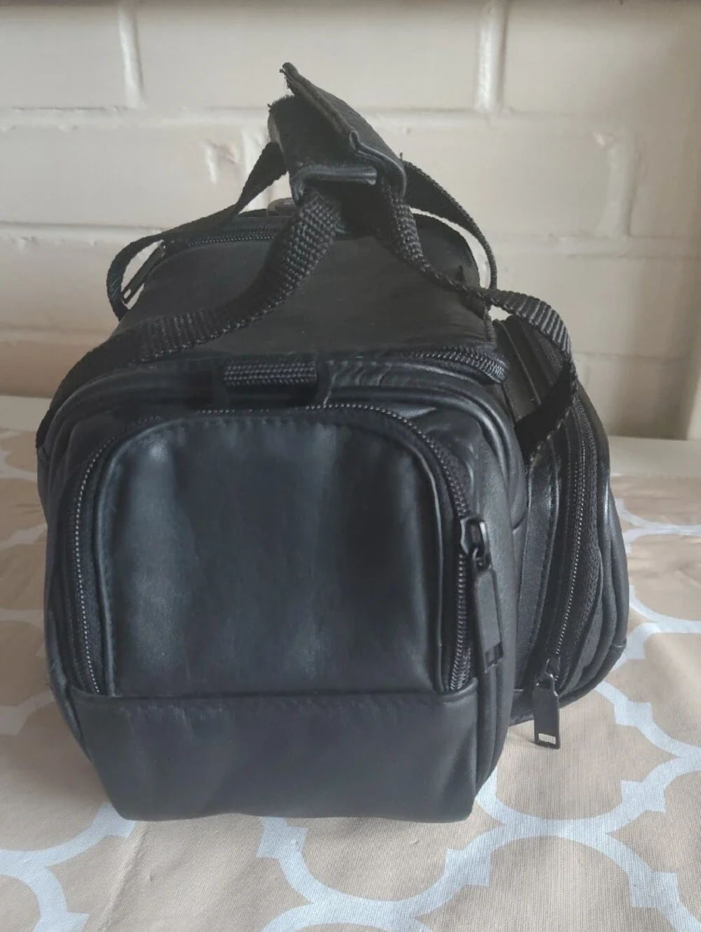 HI-PRO Genuine Leather Camcorder Camera Bag Vintage 90s Black 2092